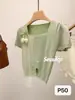 Nueva Camiseta de Verano Estilo Francés Pura Pasión Nicho Floral Tridimensional Tejida de Manga Corta con Diseño Versátil, Directo de Fábrica
