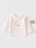 Camiseta Básica Sem Costura para Bebê Estilo Outono/Primavera, Manga Longa Estampada em Algodão Macio para Bebês