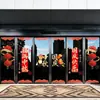 Dia Nacional Festival do Meio Outono Cheio de Bênçãos Estilo Chinês Entrada de Shopping Adesivo de Vidro Vitrine Decoração de Loja Adesivo Eletrostático para Porta Decoração de Festival