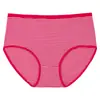 Moda nueva calzones para madre de mediana edad y anciana elásticos talla extra rayados de cintura media transpirables ropa interior para mujer