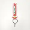 Nuevo llavero cuerda de goma blanda colgante de bolsa accesorios cuerda de cuero lindo llavero de pvc cuerda de goma blanda venta al por mayor