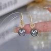 Pendientes de cáñamo con borlas y perlas de circonita y diamantes grises con diseño de nicho, con hebilla y temperamento retro