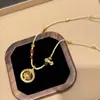 Cadena de Suéter con Candado de Oro Antiguo Chapado, Estilo Nuevo, Diseño de Calabaza y Cabeza de Gato, Collar de Moda con Personalidad Simple y Versátil