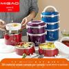 Caixa de almoço isolada selada de aço inoxidável 304 camada à prova de vazamento selada camada por camada caixa de almoço isolada recipiente de isolamento de pote de caixa de almoço