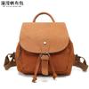 Mochila casual das mulheres mochila impermeável mochila de lona com bolsa de couro de primeira camada pequena cor sólida transbordamento fabricantes fornecimento