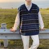 Chaleco Chaleco Abrigo Mori Superpuesto en Otoño e Invierno Japonés Versátil Suéter Estilo Universitario Chaleco de Punto con Cuello en V para Parejas