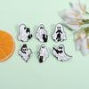 Europa y Estados Unidos nuevo broche de aleación de Halloween creativo caricatura fantasma blanco pintura insignia hebilla en stock al por mayor