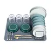 Esterilla Drenante Corrugada de Silicona Transfronteriza, Esterilla para Secar Platos en la Encimera, Esterilla Simple de Aislamiento Térmico para Mesa de Comedor, Esterilla Antideslizante para Tabla de Cortar