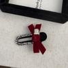 Corea del Sur vintage terciopelo lazo pedrería pico de pato clip elegante versátil parte trasera de la cabeza horquilla clip lateral flequillo cabello suelto