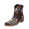 Botas Martin femininas de bico fino, bordadas, tamanho grande, para o comércio exterior, coleção outono e inverno 2021, entrega no mesmo dia.