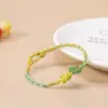 2026 Novo Modelo Pulseira de Flor Rosa Iridescente Ajustável Fashionável Versátil Corda Trançada Multicolorida Corda de Segurança para Pulseira