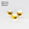 Jingdezhen Cerámica Porcelana Azul y Blanca Cubo Cuentas DIY Accesorios para Joyería con Cuentas Agujero Grande Borla Nudo Chino Accesorios