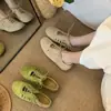 Nuevos Zapatos de Ballet Calados Retro de Cuero Genuino para Mujer Verano 2026, Punta Redonda con Cordones Planos Casuales Versátiles Zapatos de Entrenamiento Alemanes
