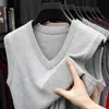 Chaleco de Lana Transfronterizo de Otoño e Invierno para Hombre con Cuello en V Suéter de Lana Engrosado Chaleco para Jóvenes y Mediana Edad Chaleco de Papá