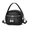 Bolso de Hombro Simple con Textura de Guijarros a la Moda Multicapa Retro Bolso de Mano de Cuero PU Bolso Redondo Pequeño Bolso Cruzado Versátil para el Día a Día