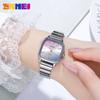 Reloj de Mujer SKMEI Time Beauty Nicho Estilo ins Correa de Acero Impermeable Colorido Reloj de Cuarzo para Mujer Venta al por Mayor