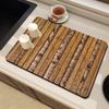 Alfombrilla de drenaje con veta de madera nueva transfronteriza, alfombrilla absorbente de tierra de diatomeas para comercio exterior, alfombrilla de secado antiadherente sin lavado para escritorio de cocina, venta al por mayor