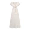 L25194-25 Vestido de Manga Corta Estilo Francés para Descanso de Té, Elegante Jacquard en la Cintura, Diseño de Temperamento, Sentido del Diseño, Niños