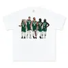 Camiseta Americana Vintage Celta Transfronteriza con Estampado de los Boston Celtics Sudadera Pesada de Cuello Redondo