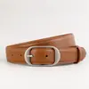 Cinturón de Jeans Simple y Versátil para Mujer, Cinturón de Cuero Caqui, Cinturón Pequeño para Traje, Accesorio de Moda Decorativo Estilo Ins, Moderno y Elegante