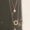 Colar Dupla Camada Sol Sorridente de Prata 925 Design Simples Sensação Feminino 2020 Nova Corrente de Clavícula Nicho