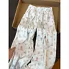 Pantalones Deportivos Casuales Talla Grande 150 kg con Estampado de Perro Lindo para Mujer Primavera Verano Delgados Sueltos Perezosos de Pierna Ancha