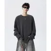 Camisa base versátil, holgada, casual, minimalista simple de otoño, camiseta de manga larga, sudadera para hombre, estilo básico de moda con cuello redondo