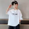 Ropa para Niños Moda de Verano para Niños Marca Camiseta de Manga Corta 2025 Nuevo Estilo Coreano Holgada Estampada Moda Top para Niños Medianos y Grandes