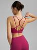 Traje de Fitness Nuevo 2025 Malla Melocotón Línea Sin Vergüenza Ropa de Yoga Espalda Cruzada Descubierta Ropa Interior Deportiva para Mujer