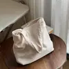 [Suxibao] Bolsa de ombro em lona bege com textura tecida em padrão de palha de arroz para mulheres, pequena bolsa transversal