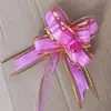 Fitas Florais Puxadas à Mão com Bordas Douradas, Padrão de Casca de Árvore, Organza, Decorações de Borboleta para Casamento, Trailer, Decoração de Escada, Embalagem de Presente de Natal