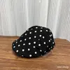 Boina camuflada desgastada personalizada de ala suave estilo francés para mujer, sombrero octagonal delgado con forma de nube de moda vintage, elegante y moderno