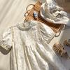 Vestido Floral para Niña con Cuello Alto Plisado Estilo Francés 2026 Estilo Verano Encaje Elegante Mangas Abullonadas Vestido Princesa Vestido Infantil