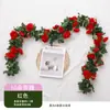 Simulación Transfronteriza Mimbre de Rosa Flor Artificial Pared de Flores Aire Acondicionado Tubería de Agua Mimbre Vestir Arco de Boda Flor Decorativa Enroscada Mimbre