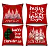 Funda de cojín de Papá Noel estilo acuarela, con un estampado de dibujos animados bordado, adecuada para sofás de estilo americano y decoraciones navideñas