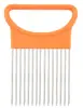Aguja de acero inoxidable para cebolla de punto de fábrica, utensilios de cocina, soporte multifuncional de aguja de pino para rebanar frutas y verduras