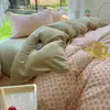 Set de cuatro piezas de algodón de grado A para maternidad e infantil, sábana para dormir desnudo, funda de edredón, gorro de cama, juego de tres piezas para dormitorio de estudiantes, estilo ins, juego de algodón puro