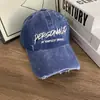 Gorra de Béisbol para Hombre Moda Primavera y Verano Estilo Desgastado Letra Lavada Vieja Visera Curva Gorra Estudiante Callejero Pareja Gorra de Visera Curva