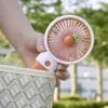 Novo Mini Ventilador Portátil com Design de Flor Fofa, Mini Ventilador de Desenho Animado, Ventilador Silencioso Portátil para Mesa com Cordão