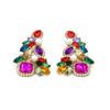 Europa y Estados Unidos exagerados aretes de diamantes de aleación personalidad Joker aretes de perlas moda joyería grande al contado al por mayor