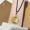 Loja de ouro com ouro de areia Changle pingente de fivela de segurança joias esmaltadas banhadas a ouro joias estrela colar de corda preta feito à mão