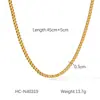 Amazon Transfronterizo Simple Collar de Acero Inoxidable Chapado en Oro Estilo Ins Europeo y Americano para Mujer Cadena de Caja Cadena de Titanio No Se Cae