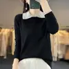 26 Novos Estilos de Suéteres Finos de Lã Femininos com Gola Polo, Bordados à Mão, Pulôveres que Rejuvenescem, Suéteres de Tricô Fino Fio Yangzi