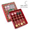 Conjunto de Colher e Garfo de Natal Transfronteiriço Colher de Sobremesa Colher de Café Boneco de Desenho Animado Colher do Papai Noel Conjunto de Presente