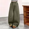 Pantalones Cargo para Niñas de Primavera y Otoño, Versátiles Pantalones Casuales Rectos de Pierna Ancha con Diseño de Cintura Elástica, Adelgazantes y Modernos