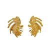 Pendientes de Botón de Lujo Ligero Estilo Hong Kong Vintage de Alta Gama Fuego Artificial Dorado Vintage Personalizados Moda Agujas de Plata 925