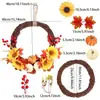 Artesanías Transfronterizas Festival de la Cosecha de Acción de Gracias Decoraciones de Otoño para Bares Calabaza Hojas de Arce Coronas de Flores de Navidad