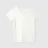 Camiseta de Algodão Xinjiang Th~Row Costurada ao Avesso, Cor Sólida, Manga Curta, Gola Redonda, Top Vintage para Mulheres, Versátil