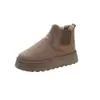 Botas de Nieve para Mujer Invierno Cálidas Talla Grande Zapatos de Algodón para Mujer 2026 Nuevo Estilo de Invierno Color Puro Banda Elástica Suela Plana Caña Corta Botas de Algodón