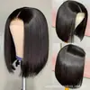 Tume Dropshipping Transfronterizo Peluca Completa Corta Recta Bob con Raya en Medio de Color Natural para Mujer Moda Europea y Americana Fibra Sintética
